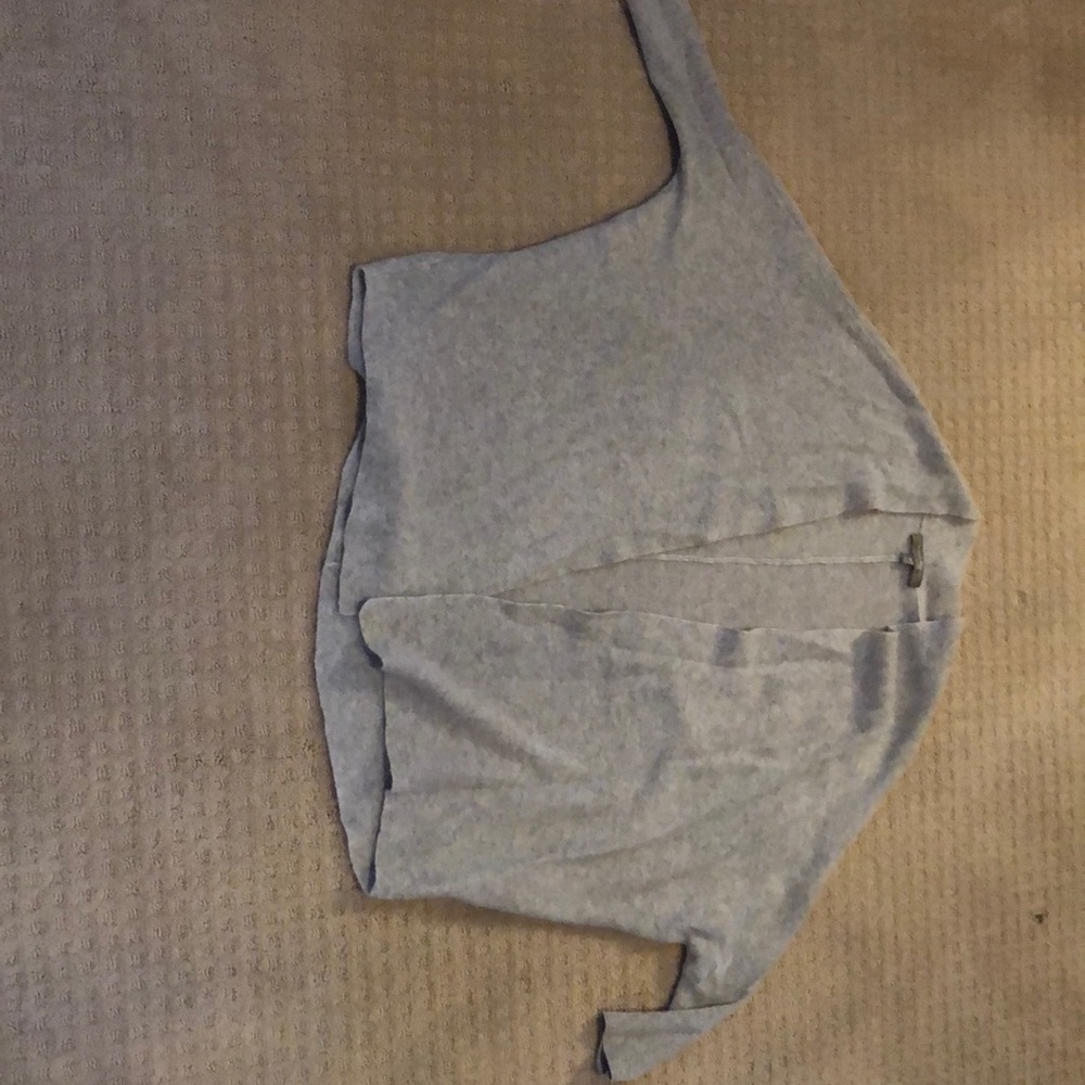 Neumann Marcus Grey Cashmere 3/4 Cocoon sweater